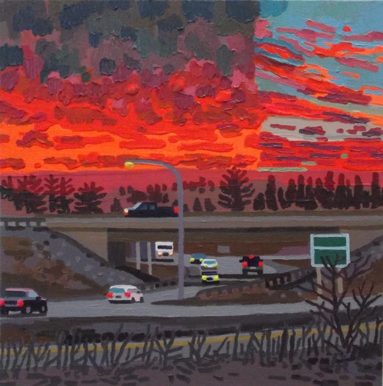 Jack Clouds Changing Colours, landscape oil painting on canvas