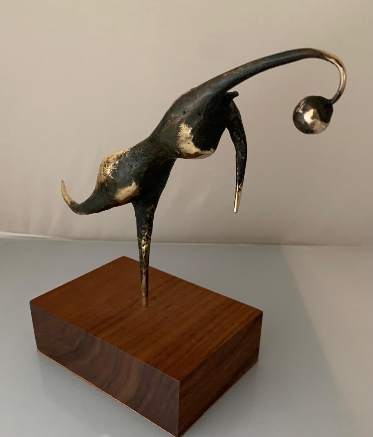 Jack Boyd bronze bronze figure mounted on solid walnut titled 