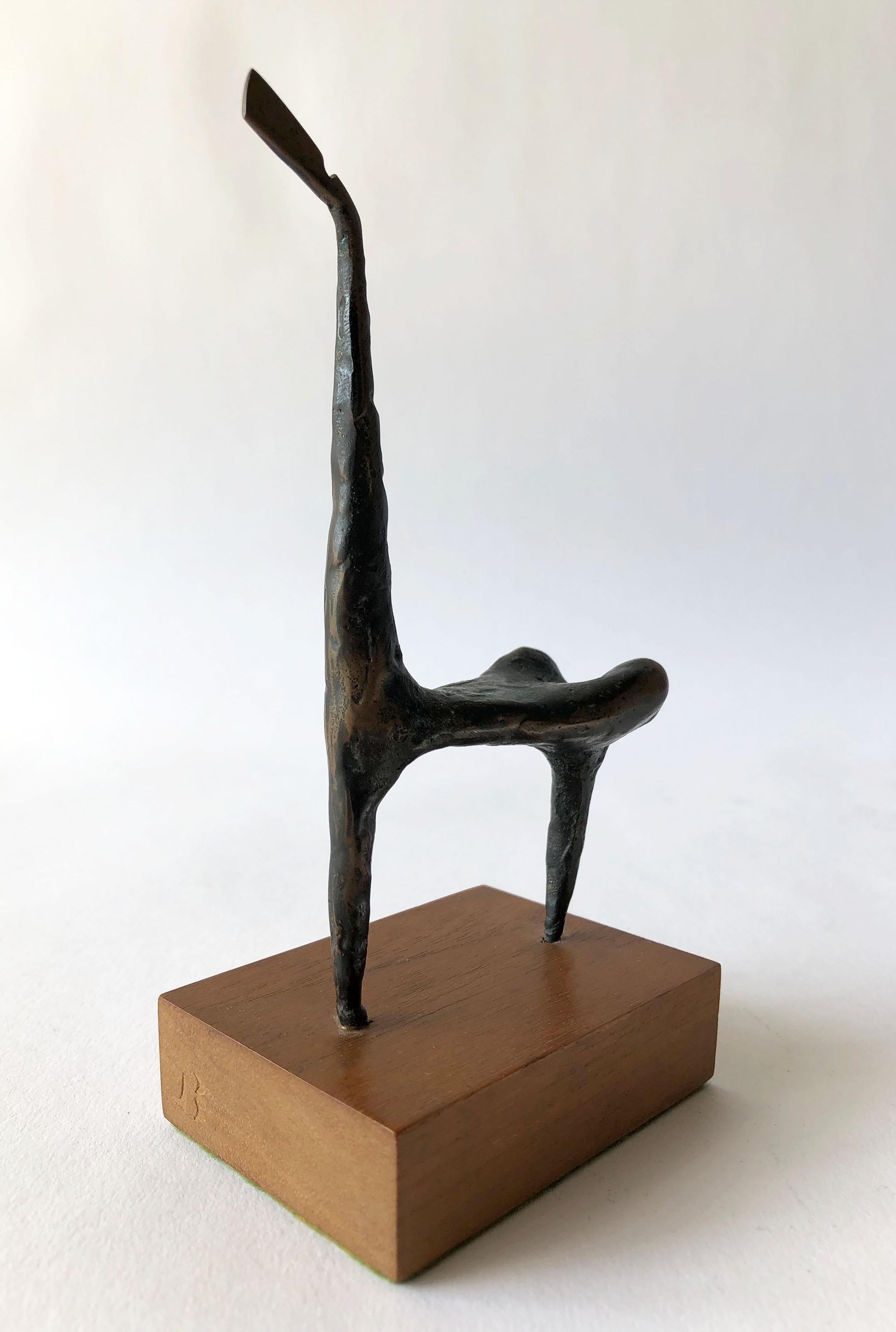 Bronze modernist giraffe sculpture created by Jack Boyd of San Diego, California. Sculpture measures 6
