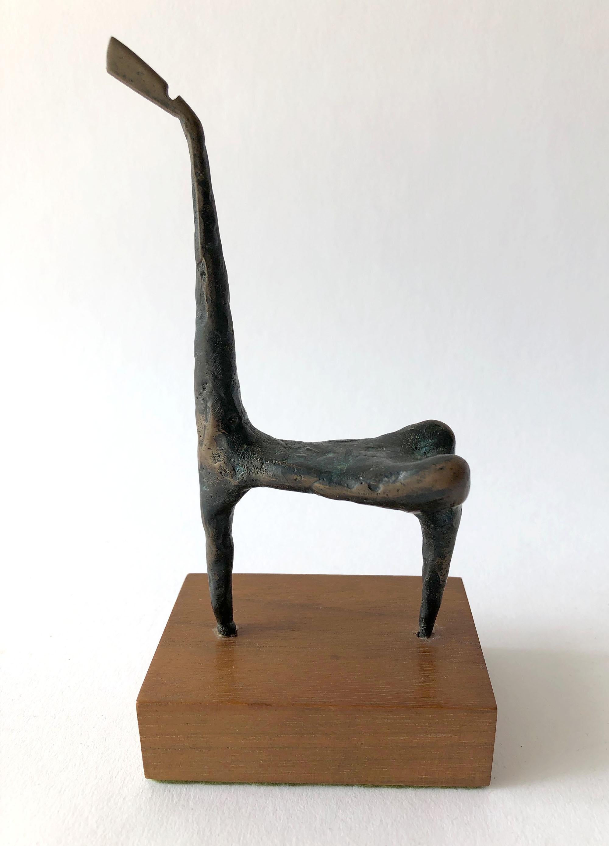 Mid-Century Modern Jack Boyd Bronze San Diego Modernist Giraffe Sculpture