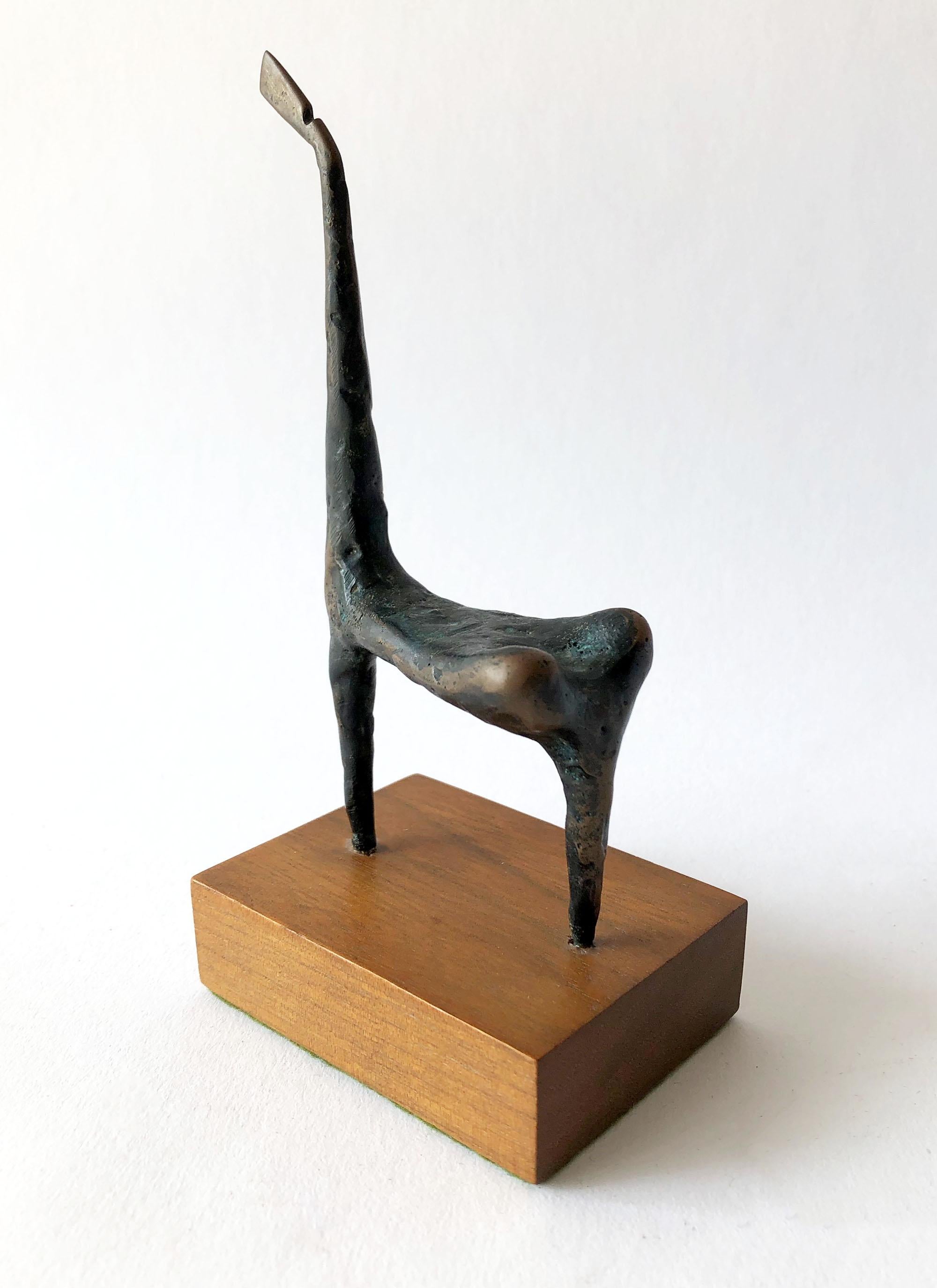 Jack Boyd Bronze San Diego Modernist Giraffe Sculpture In Good Condition In Palm Springs, CA