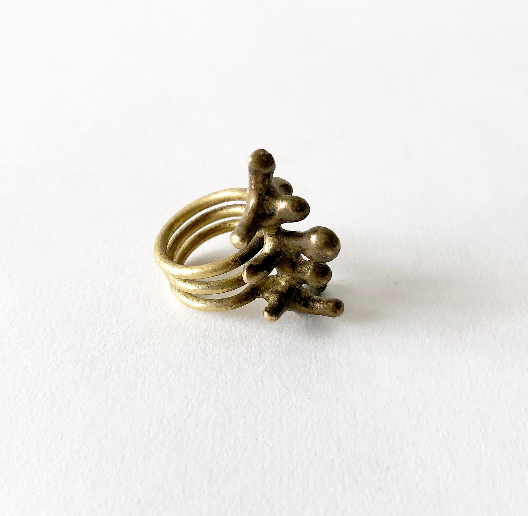 Jack Boyd Bronze San Diego Modernist Spore Ring In Good Condition In Palm Springs, CA