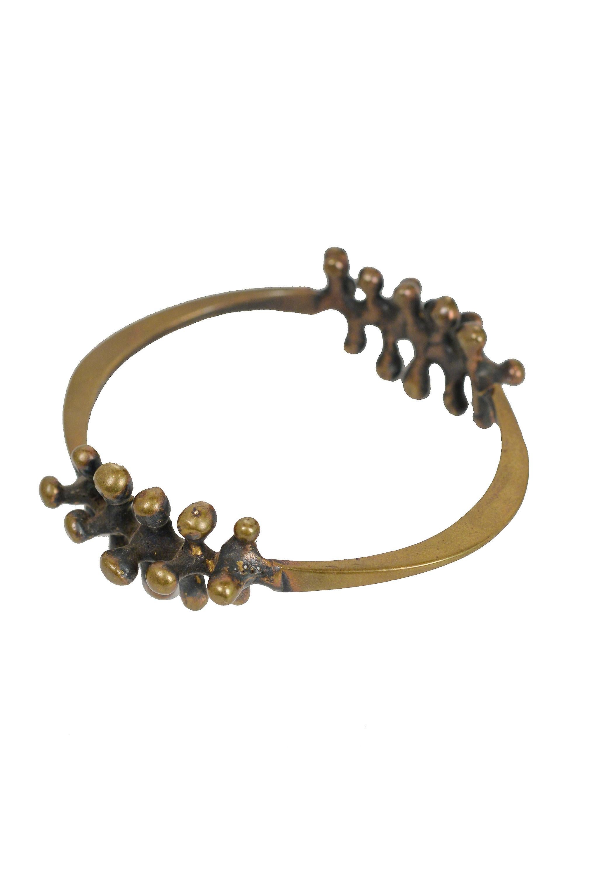 Jack Boyd Brutalist Bronze Double Spore Bracelet In Excellent Condition For Sale In Los Angeles, CA