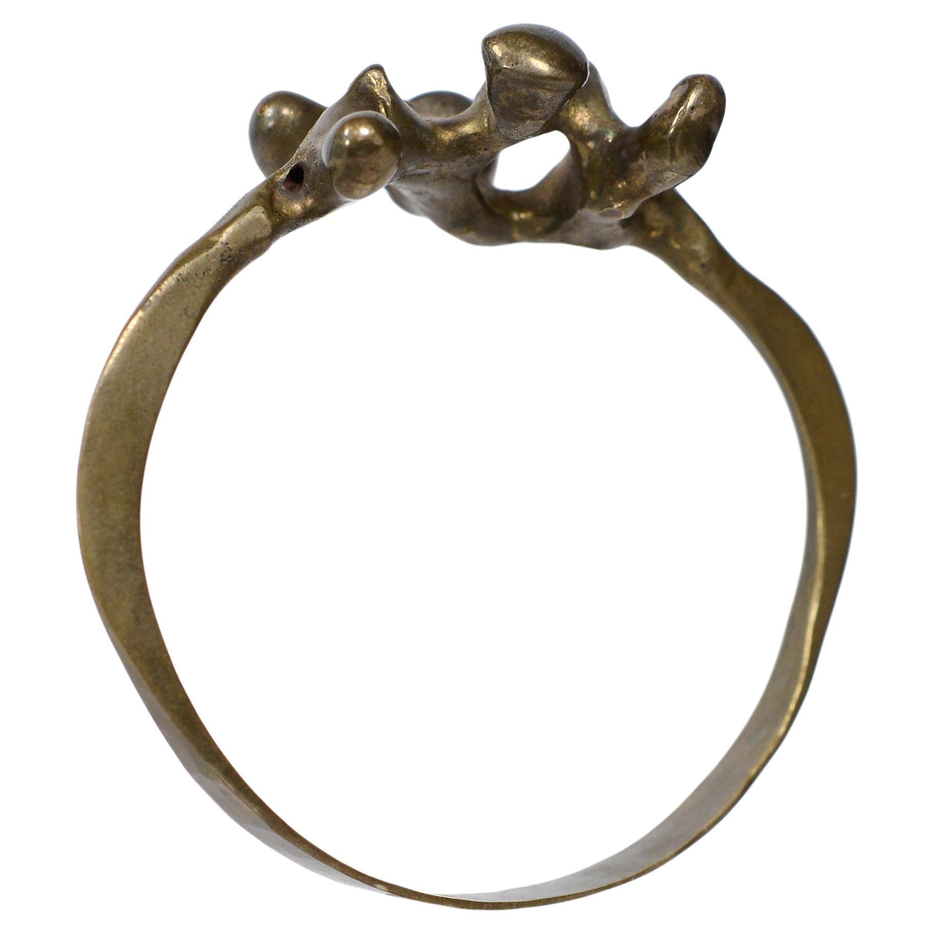 Jack Boyd Brutalistisches Bronze-Armband mit Sporen