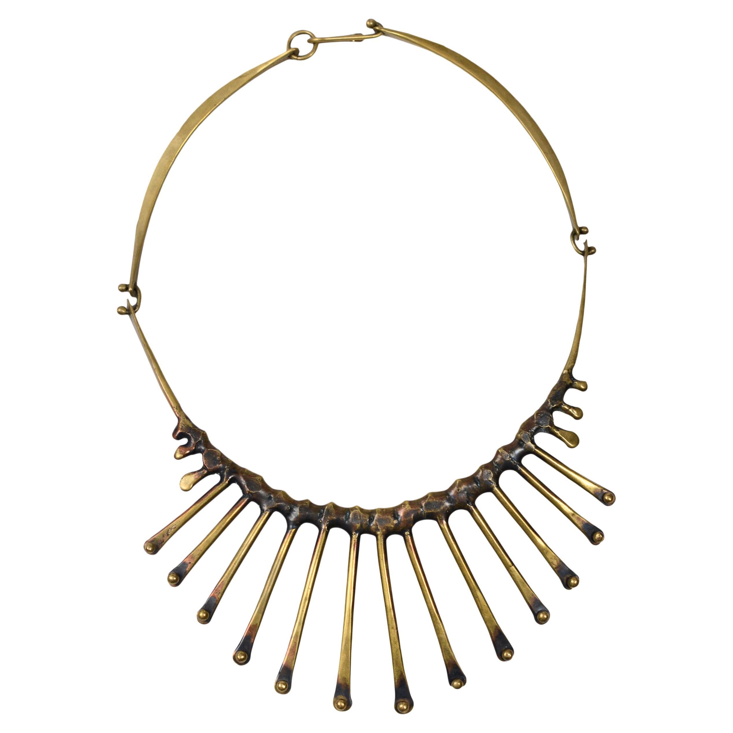 Jack Boyd Brutalist Bronze Spore Spike Collar Necklace