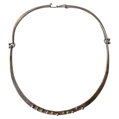 Jack Boyd Hand Wrought Sterling California Studio Pegged Torque Choker Necklace
