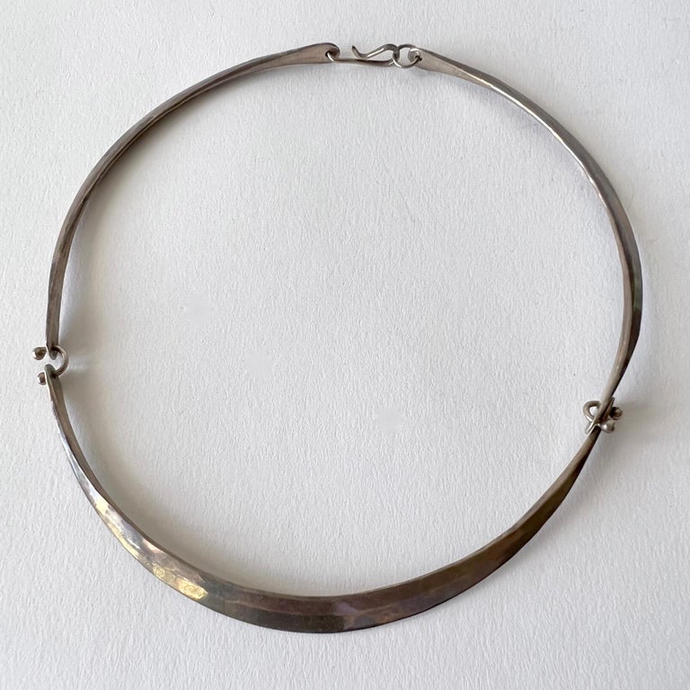 Jack Boyd Hand Wrought Sterling Silver California Studio Torque Choker Necklace In Good Condition For Sale In Los Angeles, CA