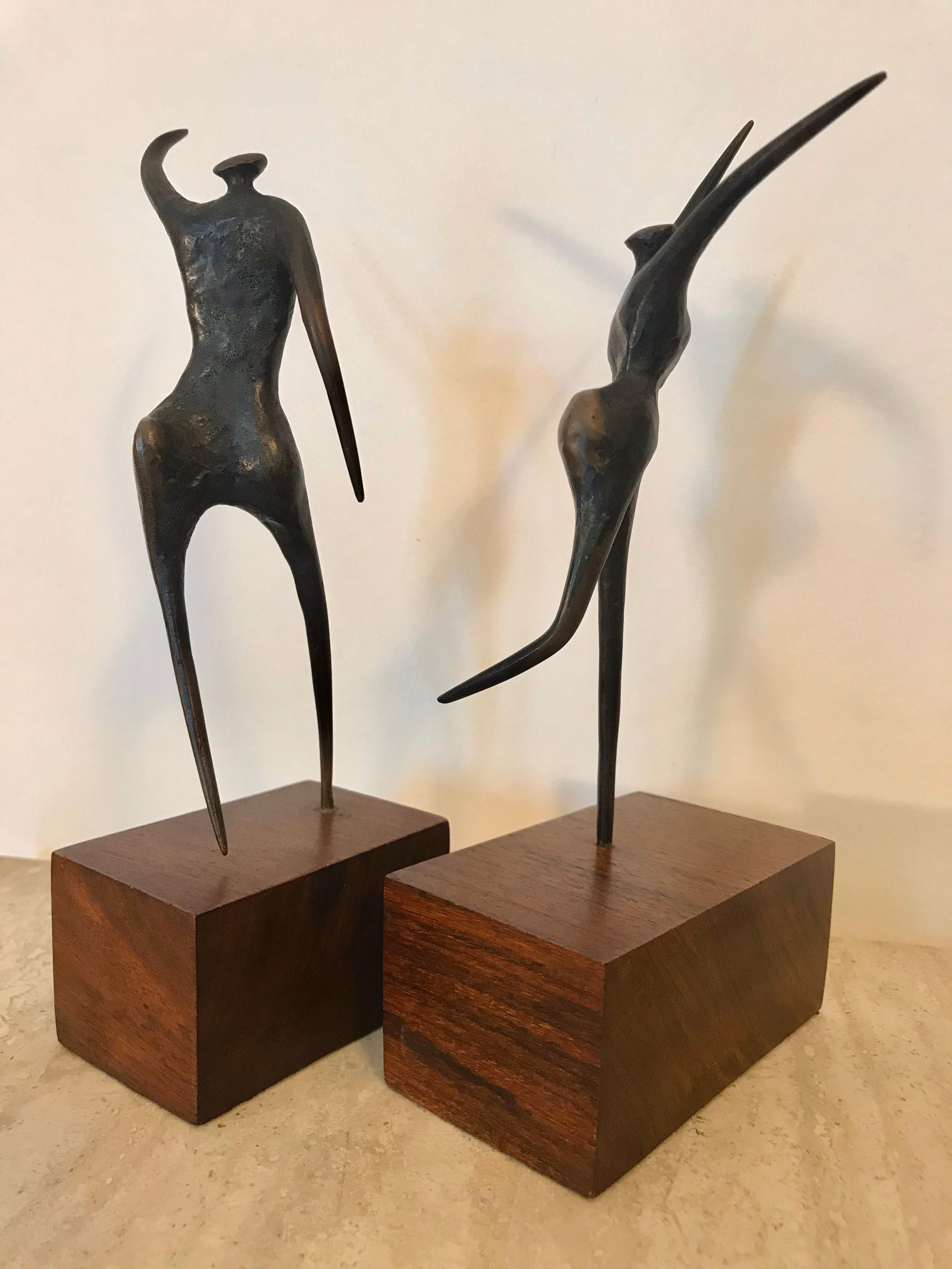 Cast Jack Boyd Small Bronze Sculpture Figures, 20th Century