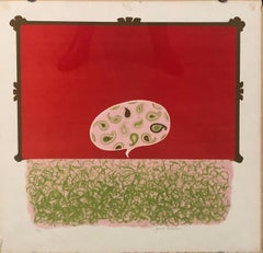 Untitled Red and Green Abstract Serigraph Silkscreen Print #12/20
