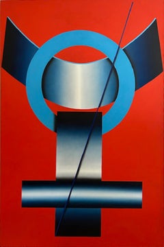 Symbol #14, Large Geometric Oil Painting by Jack Brusca