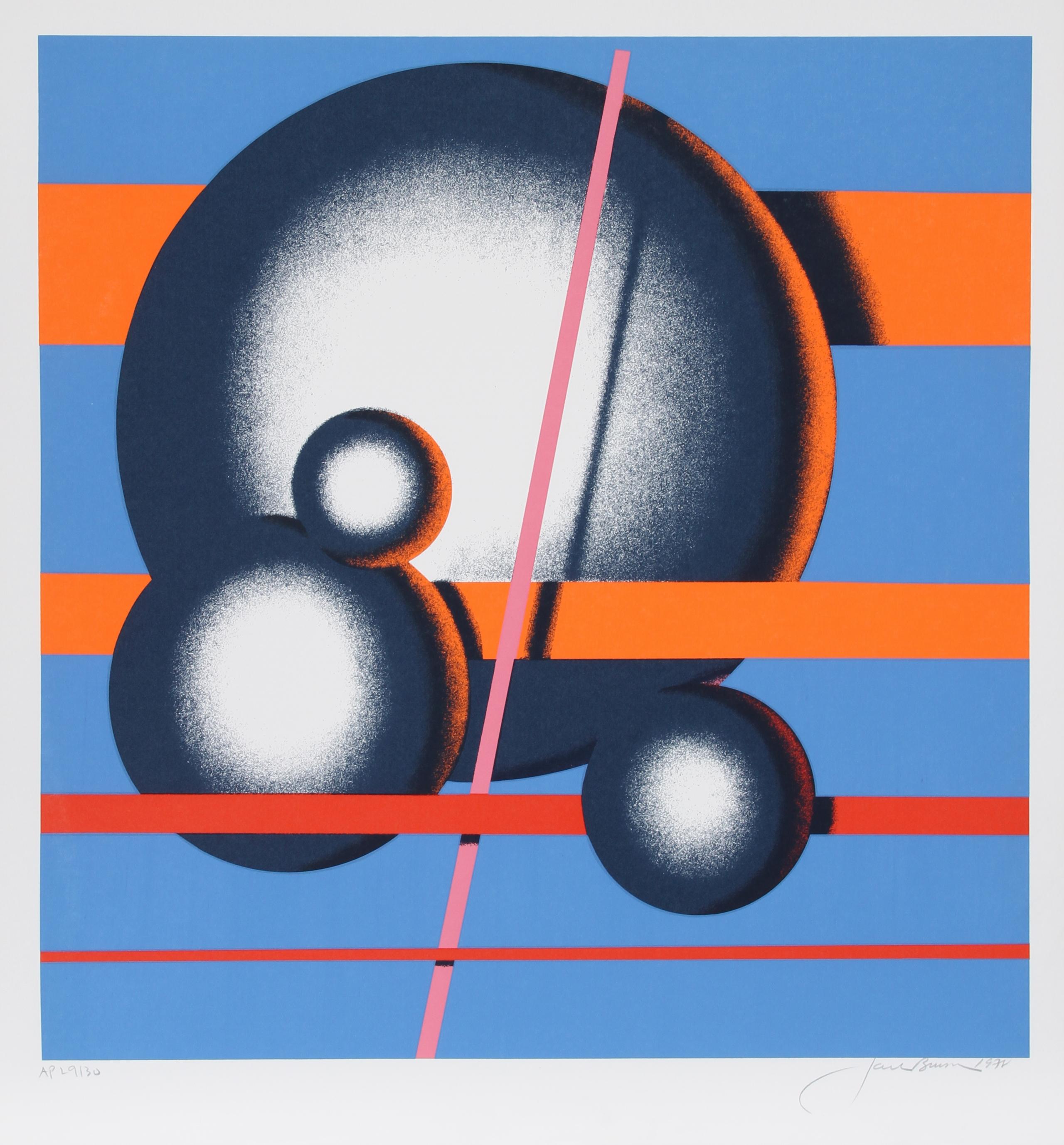Artist: Jack Brusca, American (1939 - 1993)
Title: Galaxy
Year: 1978
Medium: Serigraph, signed and numbered in pencil
Edition: 200, AP 30
Image Size: 24 x 24 inches
Size: 27 in. x 26 in. (68.58 cm x 66.04 cm)