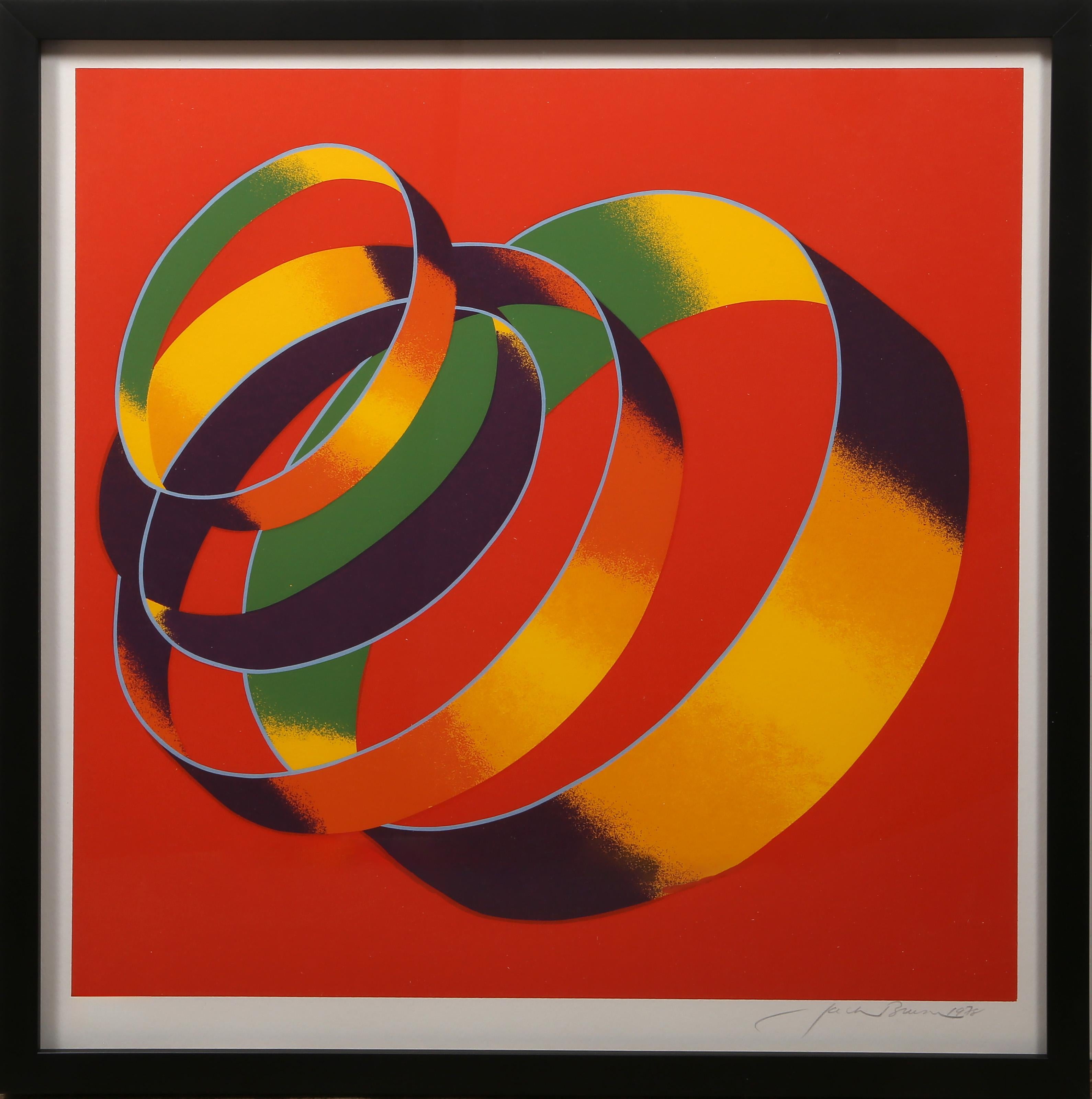 Jack Brusca, Peruvian (1927 - ) - Revolution, Year:  1978, Medium:  Screenprint, signed and numbered in pencil, Edition:  200, AP 30, Image Size:  24 x 24 inches, Size:  27 in. x 26 in. (68.58 cm x 66.04 cm), Frame Size:  28 x 27.5 inches

