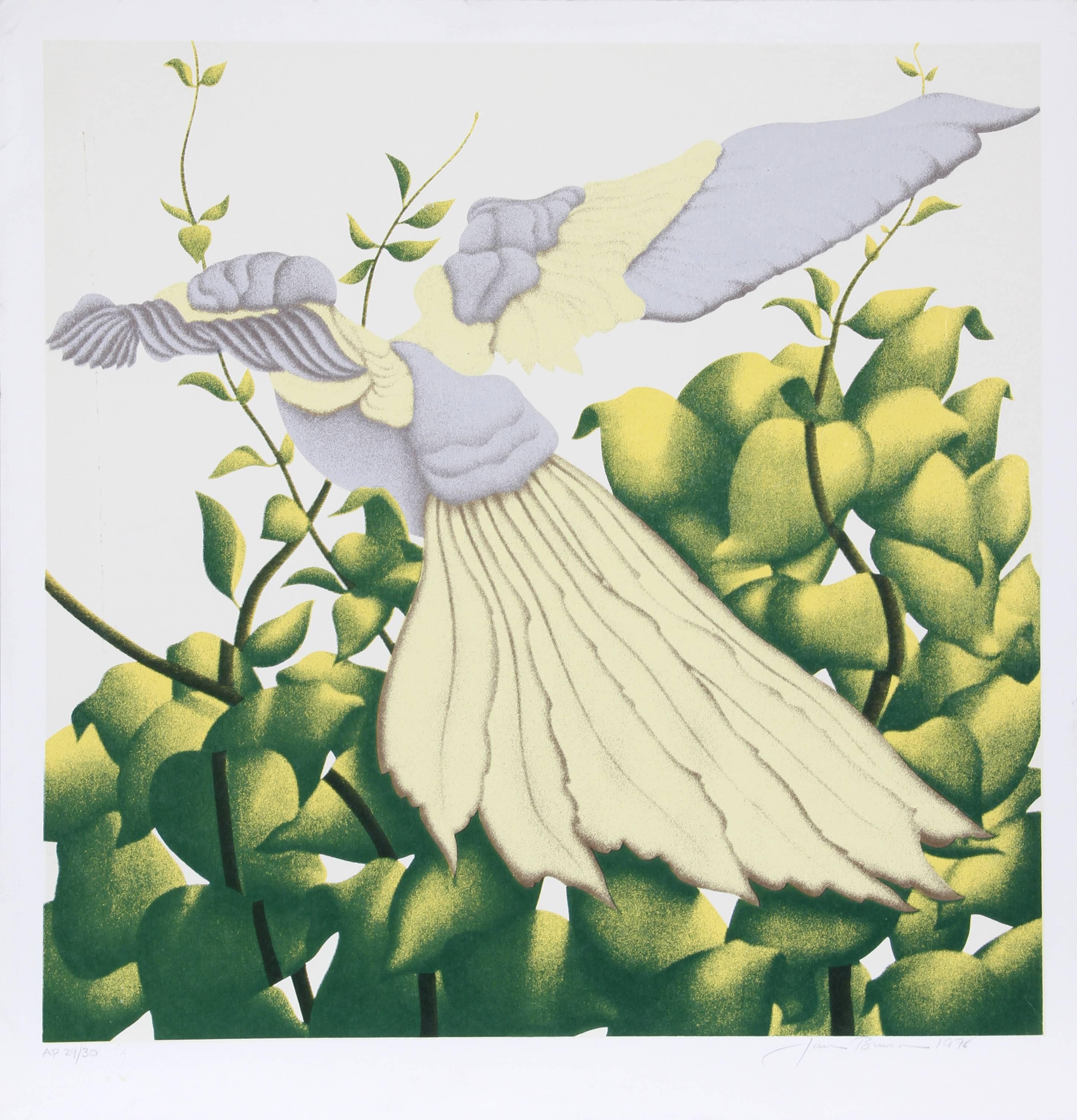 Artist: Jack Brusca, American (1939 - 1993)
Title: Springtime
Year: 1978
Medium: Serigraph, signed and numbered in pencil
Edition: 200, AP 30
Image Size: 24 x 24 inches
Size: 27 in. x 26 in. (68.58 cm x 66.04 cm)