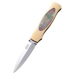 Jack Busfield, 18K Yellow Gold Dagger Knife with Black Lip Pearl