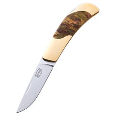 Jack Busfield Folding Knife with 18K Yellow Gold and Moissanite