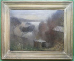 Jack Smith "DUSK ON THE DERWENT TASMANIA" dipinto ad olio originale 1954