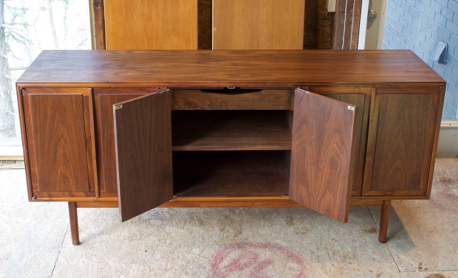 American Craftsman Jack Cartwright / Milo Baughman Founders Oiled Walnut Flatware Cabinet Credenza 