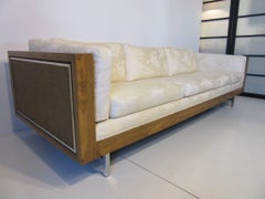 Jack Cartwright Cane, Chrome and Wood Sofa