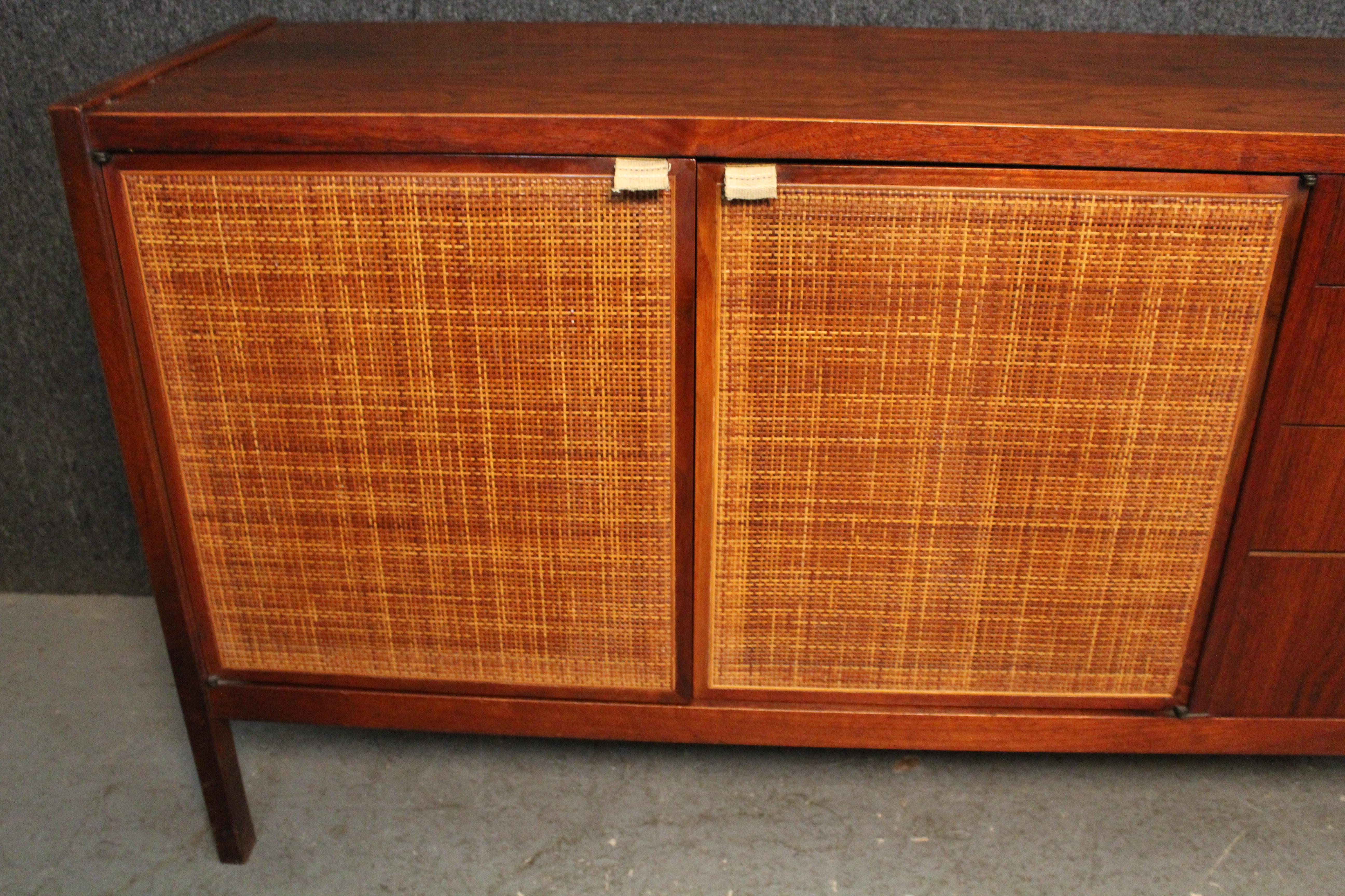 Jack Cartwright Caned Door Sideboard by Founders For Sale 8