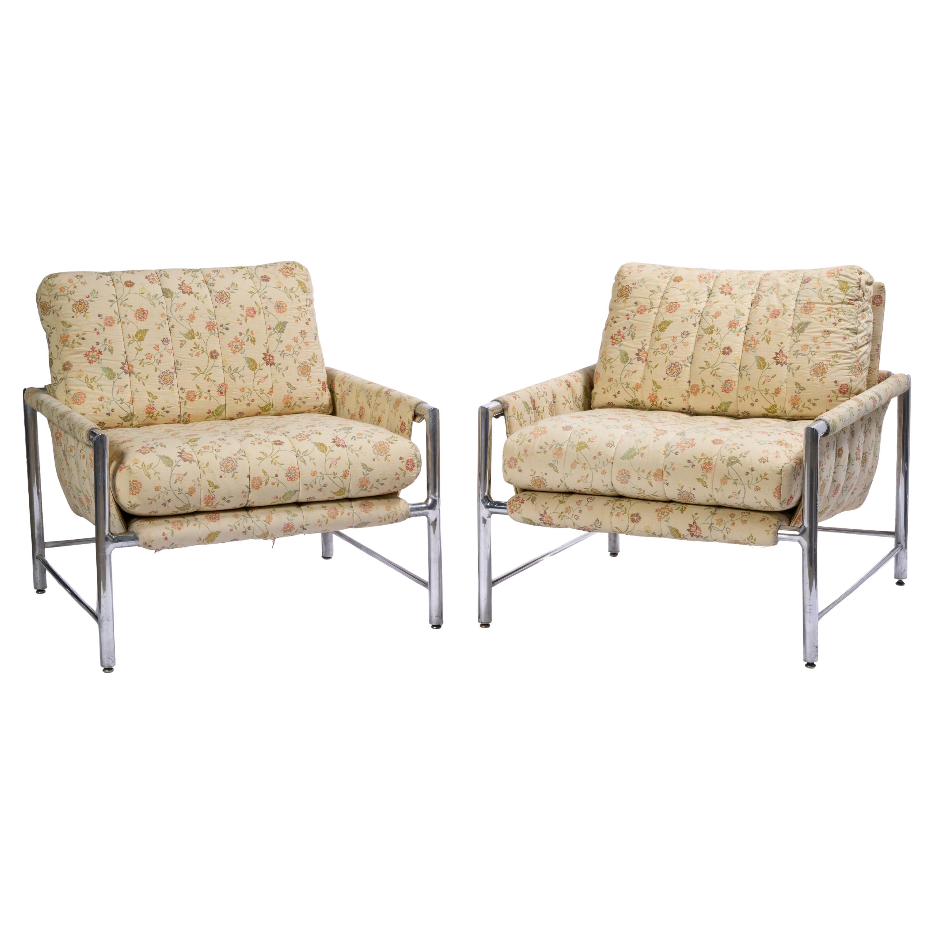 Jack Cartwright Chairs, Aluminum, Fabric, A Pair