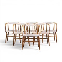 Jack Cartwright for Boling Chair Co. Mid Century Walnut Dining Chair - Set of 6