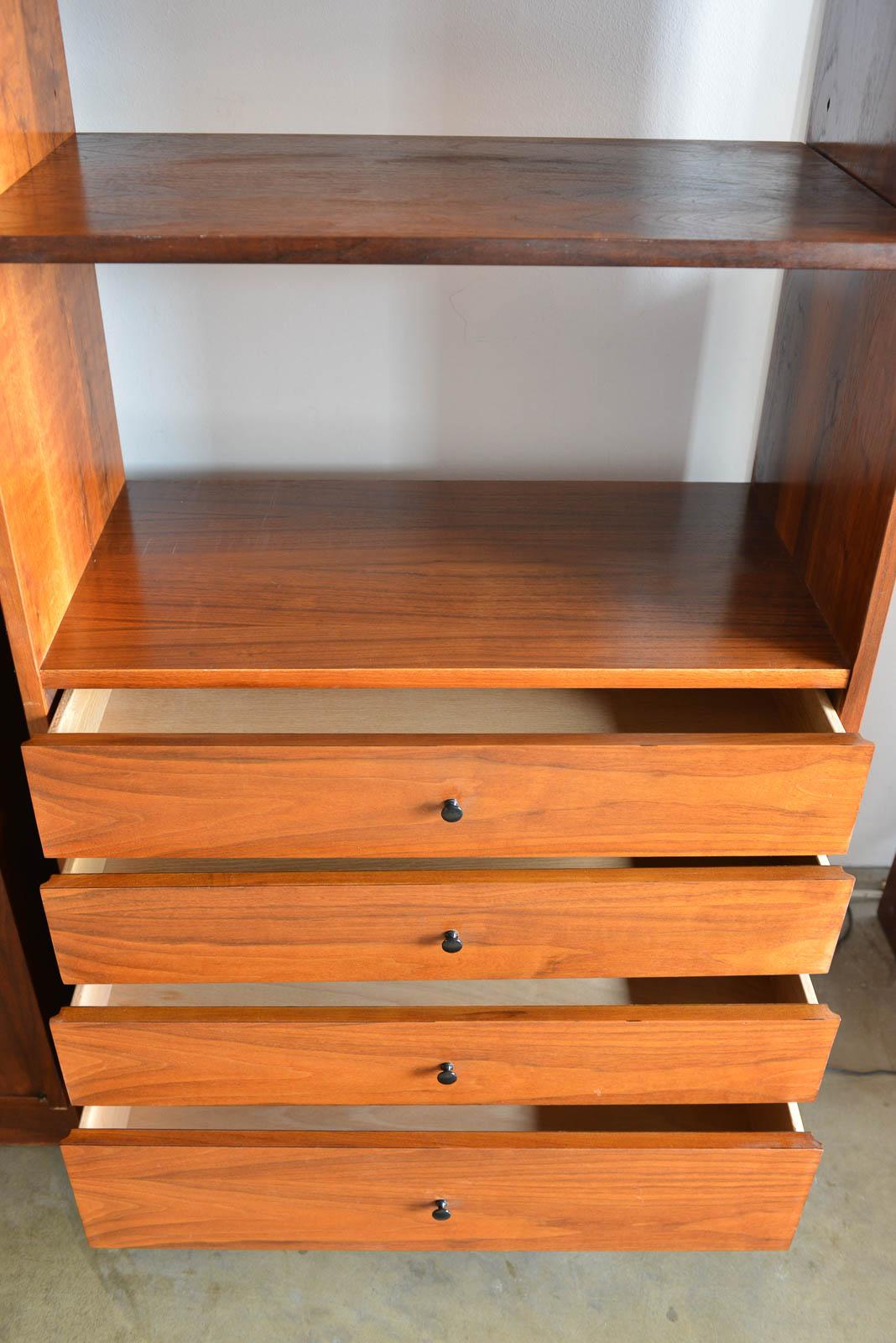 Jack Cartwright for Founders Furniture Walnut and Cane Cabinets, circa 1960 1