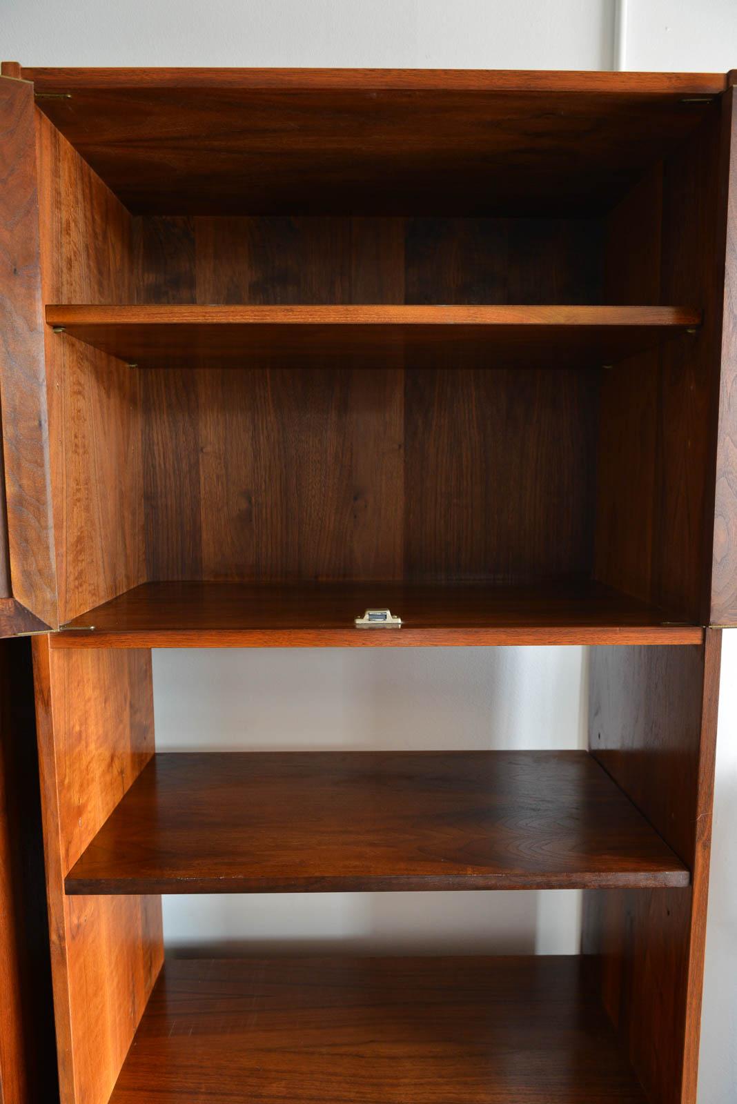 Jack Cartwright for Founders Furniture Walnut and Cane Cabinets, circa 1960 4
