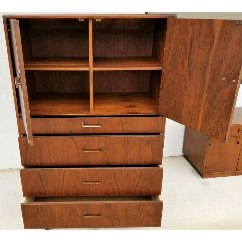 Offering One Of Our Recent Palm Beach Estate Fine Furniture Acquisitions Of A 
Vintage Jack Cartwright for Founders MCM Danish Modern Walnut Highboy Dresser 
Stunning rich walnut and impeccable craftsmanship make this piece not to be