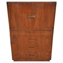 Jack Cartwright for Founders MCM Danish Modern Walnut Highboy Dresser