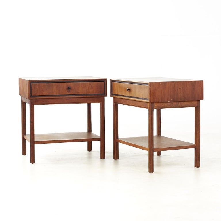Jack Cartwright for Founders Mid Century Nightstands, Pair at 1stDibs