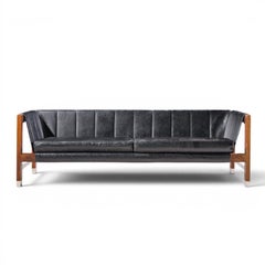 Jack Cartwright per Founders: divano a sdraio in pelle e palissandro in stile Mid-Century