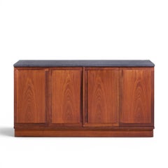 Jack Cartwright for Founders Mid Century Walnut and Slate Top Credenza