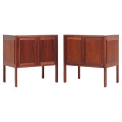 Vintage Jack Cartwright for Founders Mid Century Walnut and Slate Top Nightstands - Pair