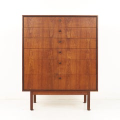 Jack Cartwright for Founders Mid Century Walnut Highboy Dresser