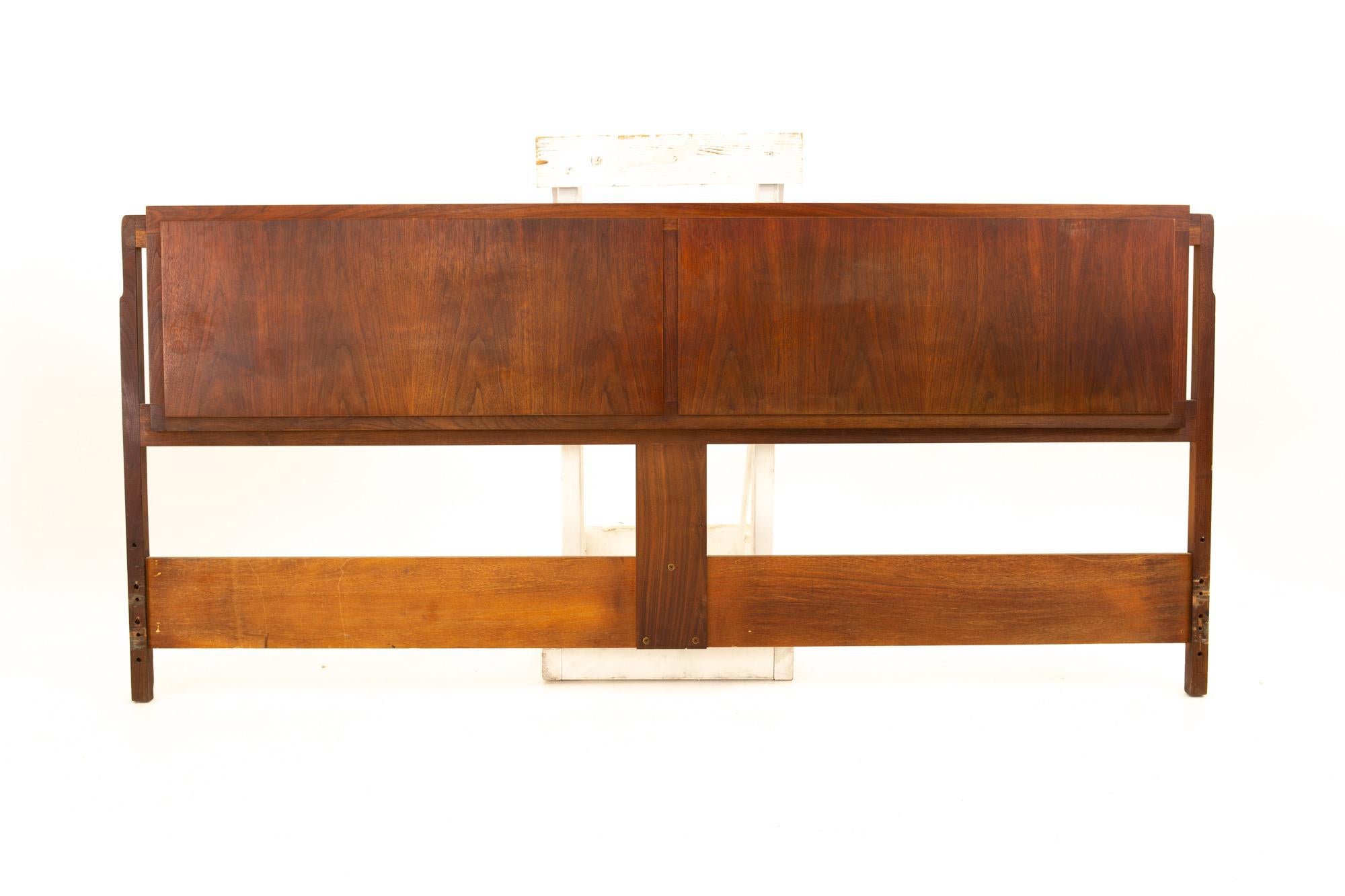 Jack Cartwright for founders midcentury walnut King headboard
Headboard measures: 77.25 wide x 2.25 deep x 35.25 high

All pieces of furniture can be had in what we call restored vintage condition. That means the piece is restored upon purchase