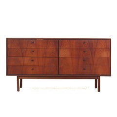 Jack Cartwright for Founders Mid Century Walnut Lowboy Dresser