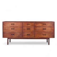Jack Cartwright for Founders Mid Century Walnut Lowboy Dresser