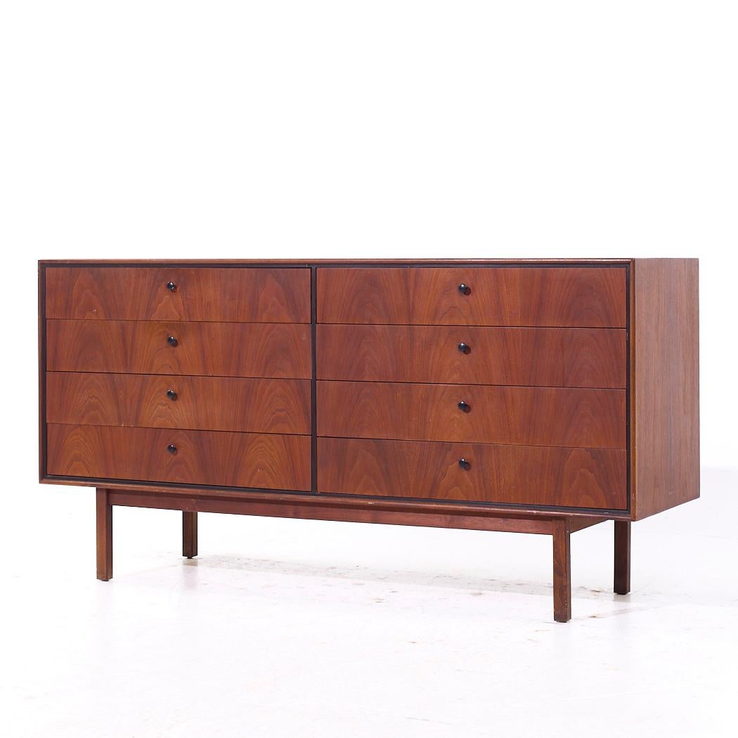 Mid-Century Modern Jack Cartwright for Founders Mid Century Walnut Lowboy Dresser For Sale