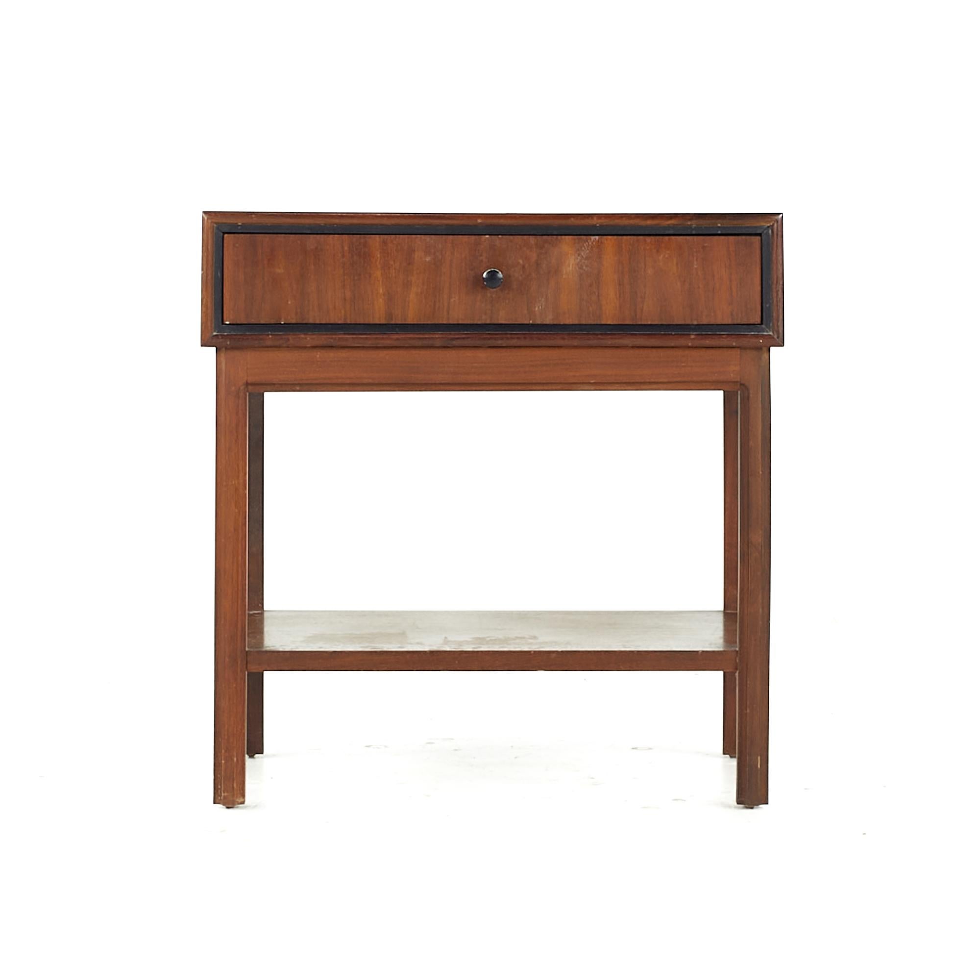 Jack Cartwright for Founders midcentury Walnut Nightstand

This nightstand measures: 22 wide x 16 deep x 22.75 inches high

All pieces of furniture can be had in what we call restored vintage condition. That means the piece is restored upon