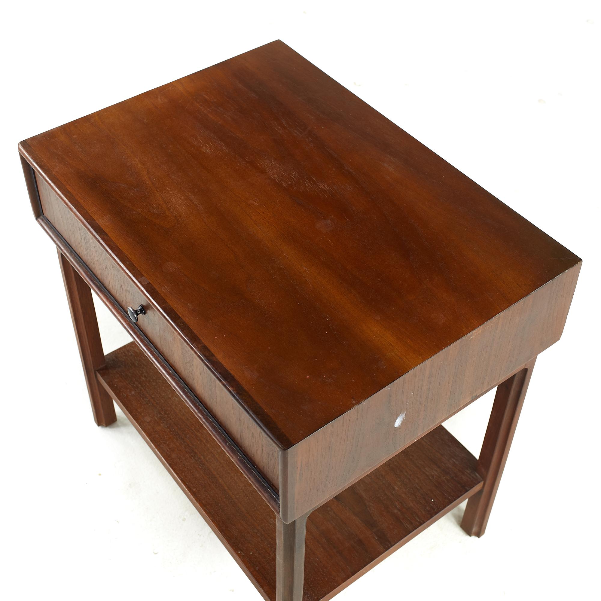 Jack Cartwright for Founders Midcentury Walnut Nightstand For Sale 1