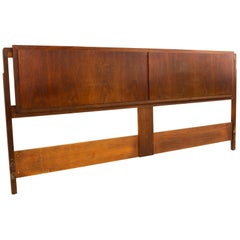 Jack Cartwright for Founders Midcentury Walnut King Headboard