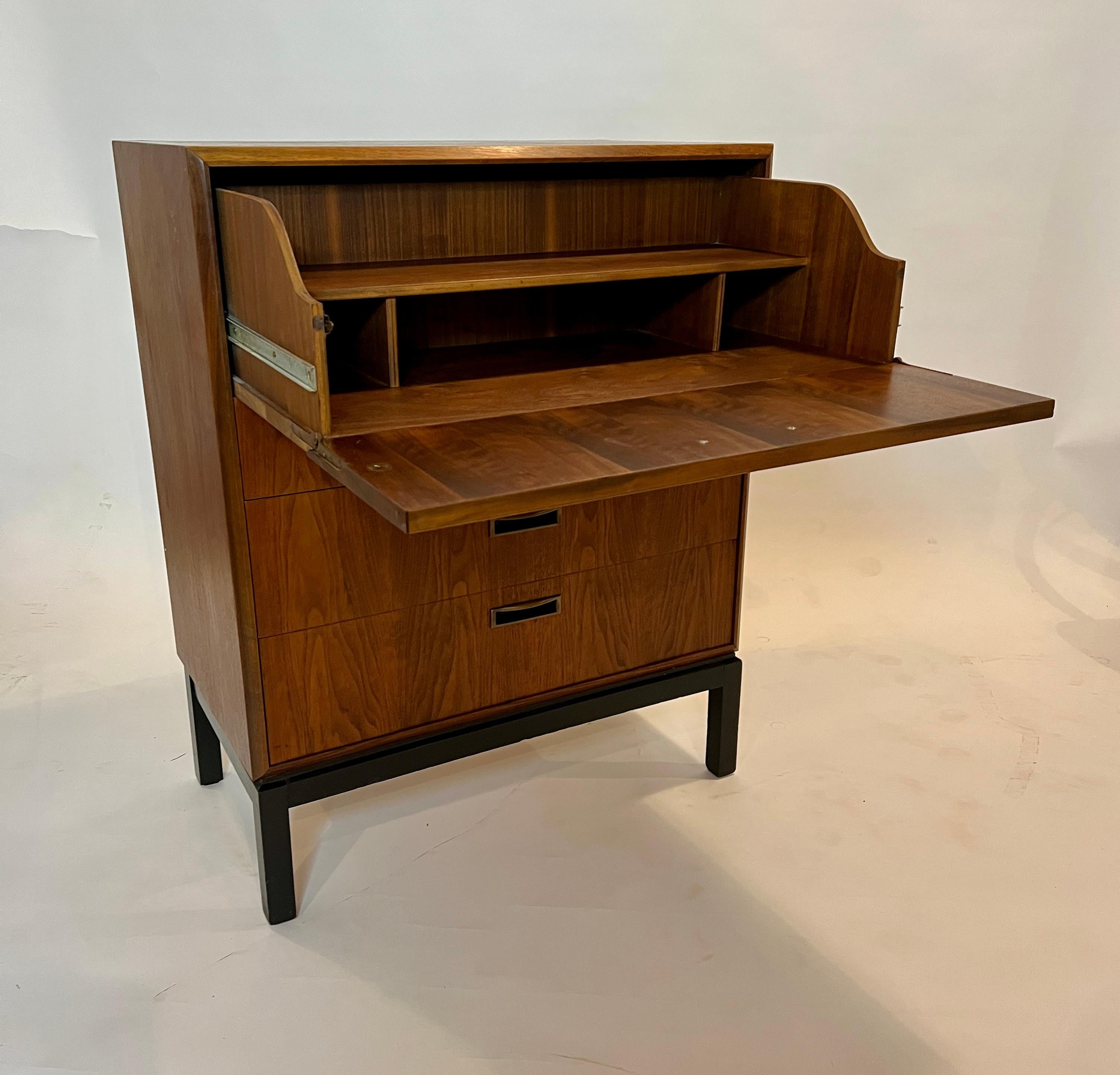 Walnut Jack Cartwright for Founders Secretary with Drawers For Sale