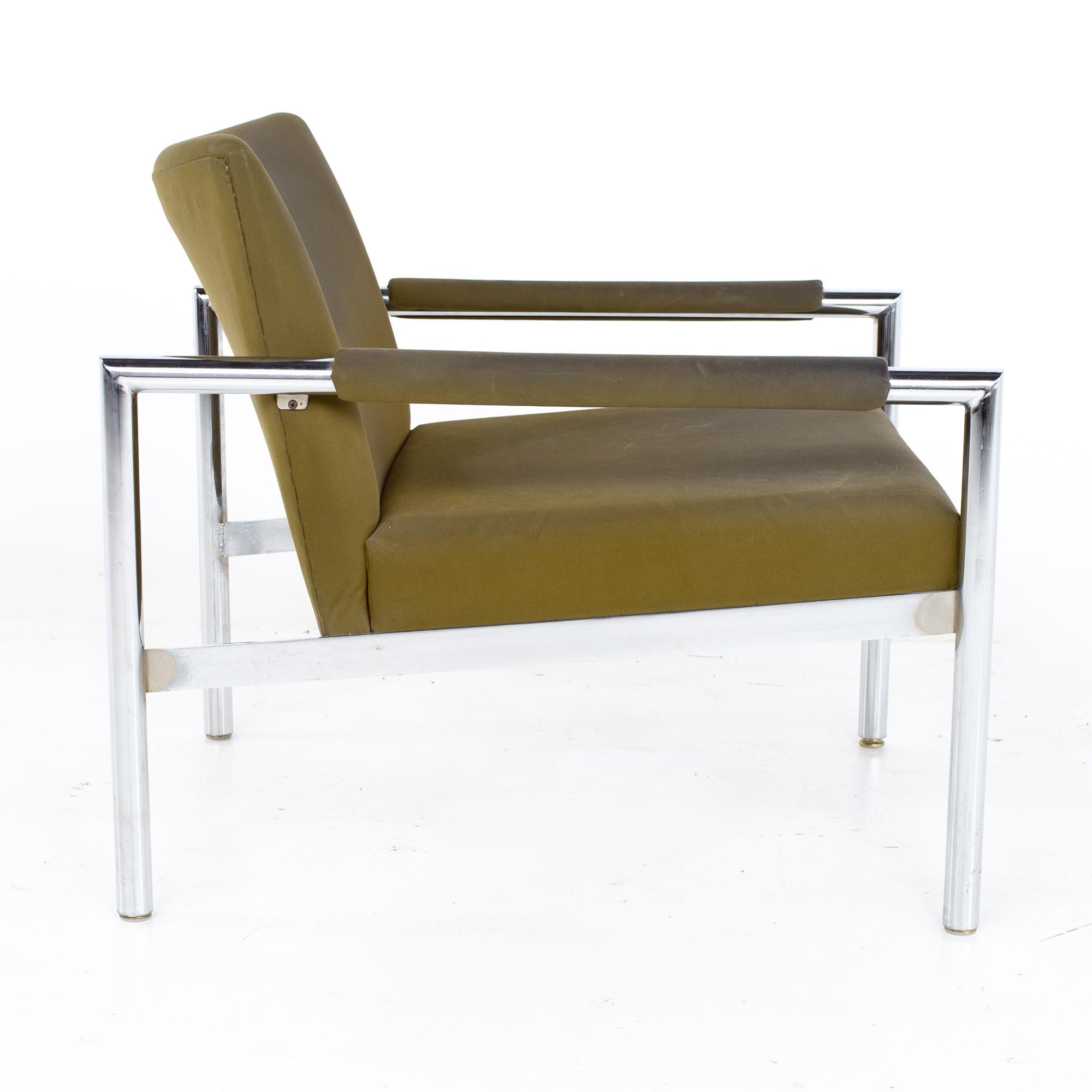 Jack Cartwright for Founders Style Mid Century Chrome Lounge Chairs, a Pair 2