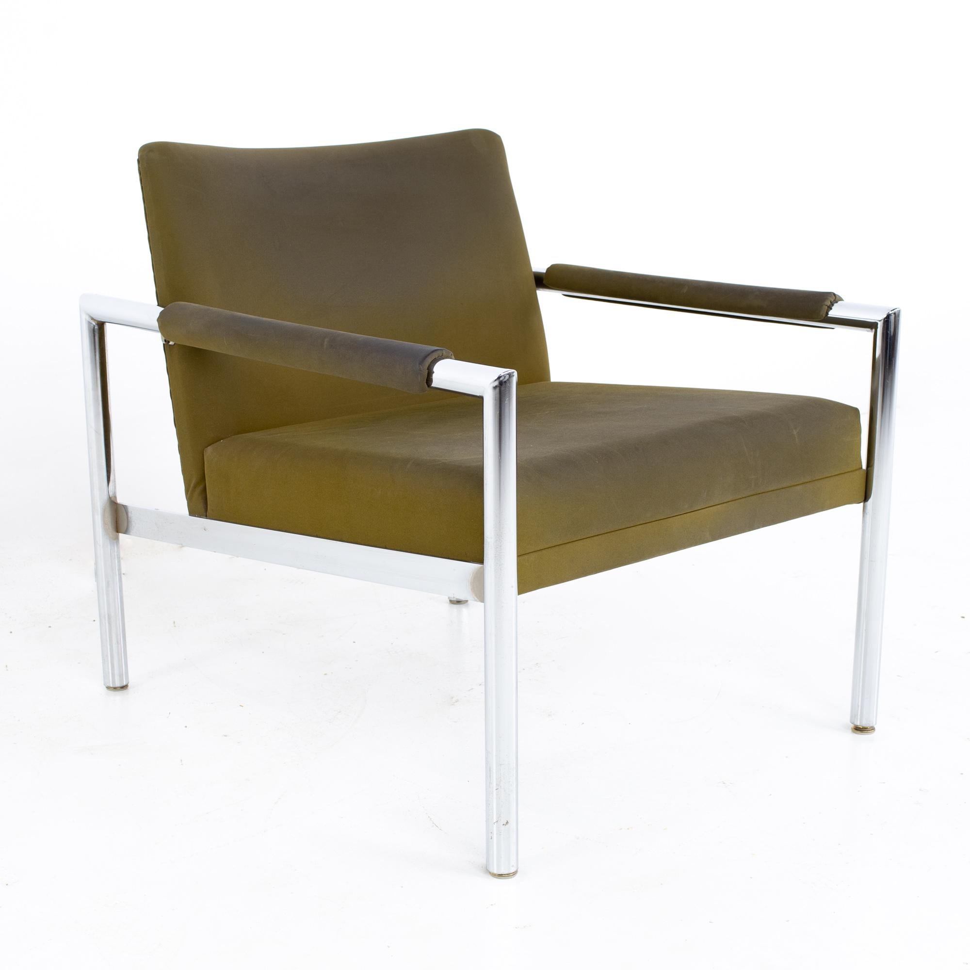 Mid-Century Modern Jack Cartwright for Founders Style Mid Century Chrome Lounge Chairs, a Pair