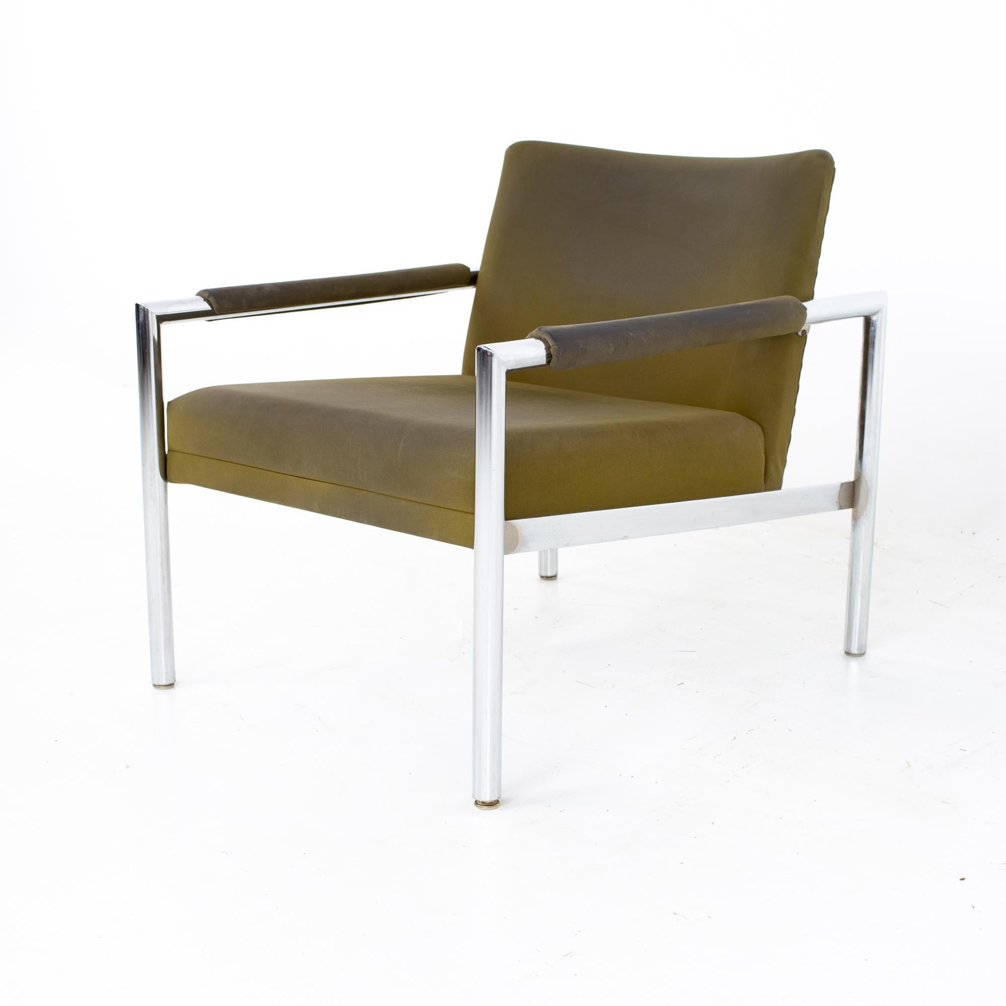 American Jack Cartwright for Founders Style Mid Century Chrome Lounge Chairs, a Pair