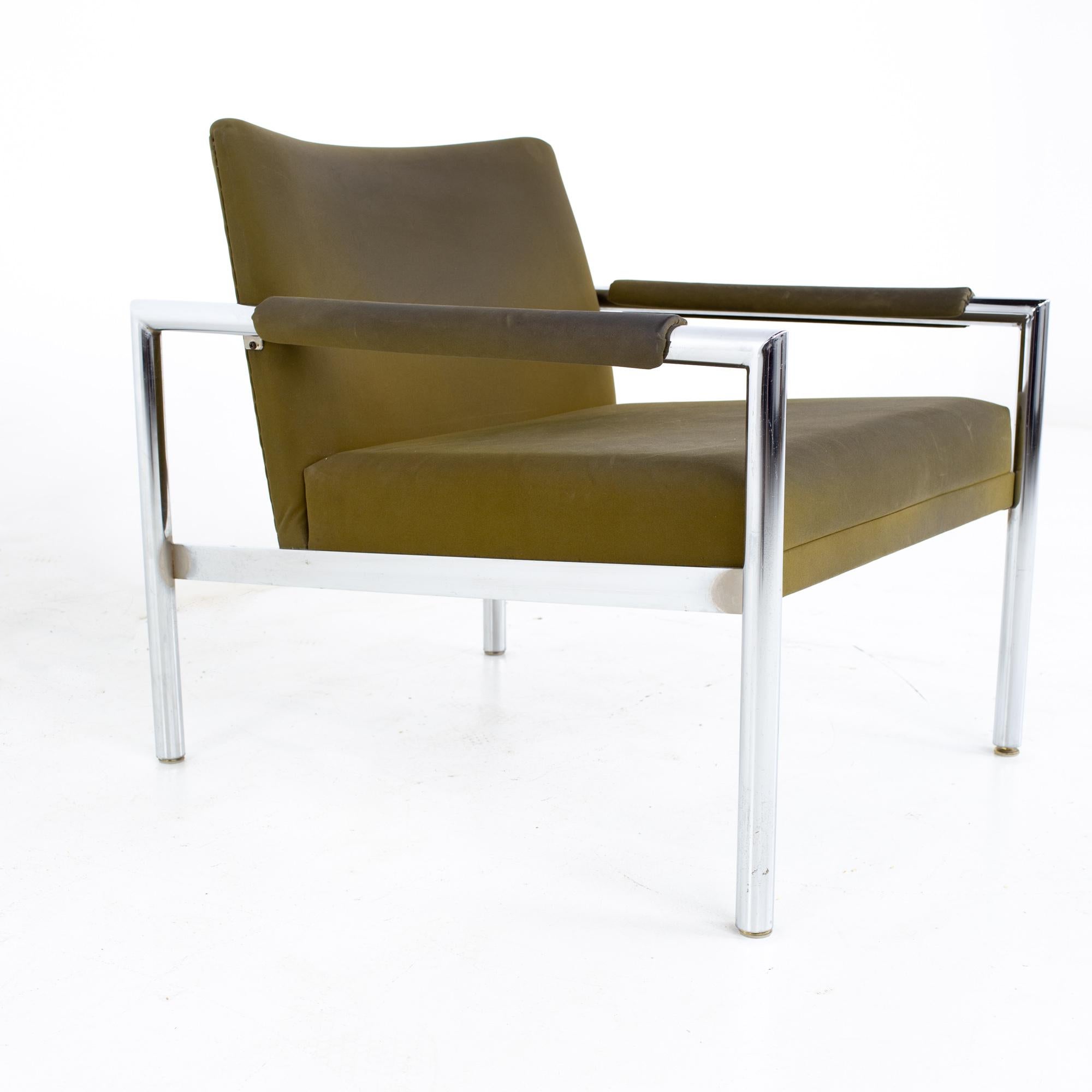 Late 20th Century Jack Cartwright for Founders Style Mid Century Chrome Lounge Chairs, a Pair