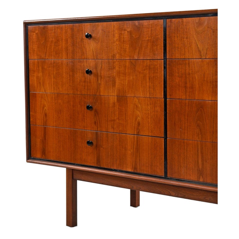 Jack Cartwright for Founders Walnut Dresser Credenza at 1stDibs