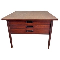 Jack Cartwright for Founders Walnut Side Table W Drawers End Table
