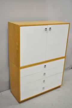 Jack Cartwright for Founders White Mid-Century Modern Tall Chest Dresser Cabinet