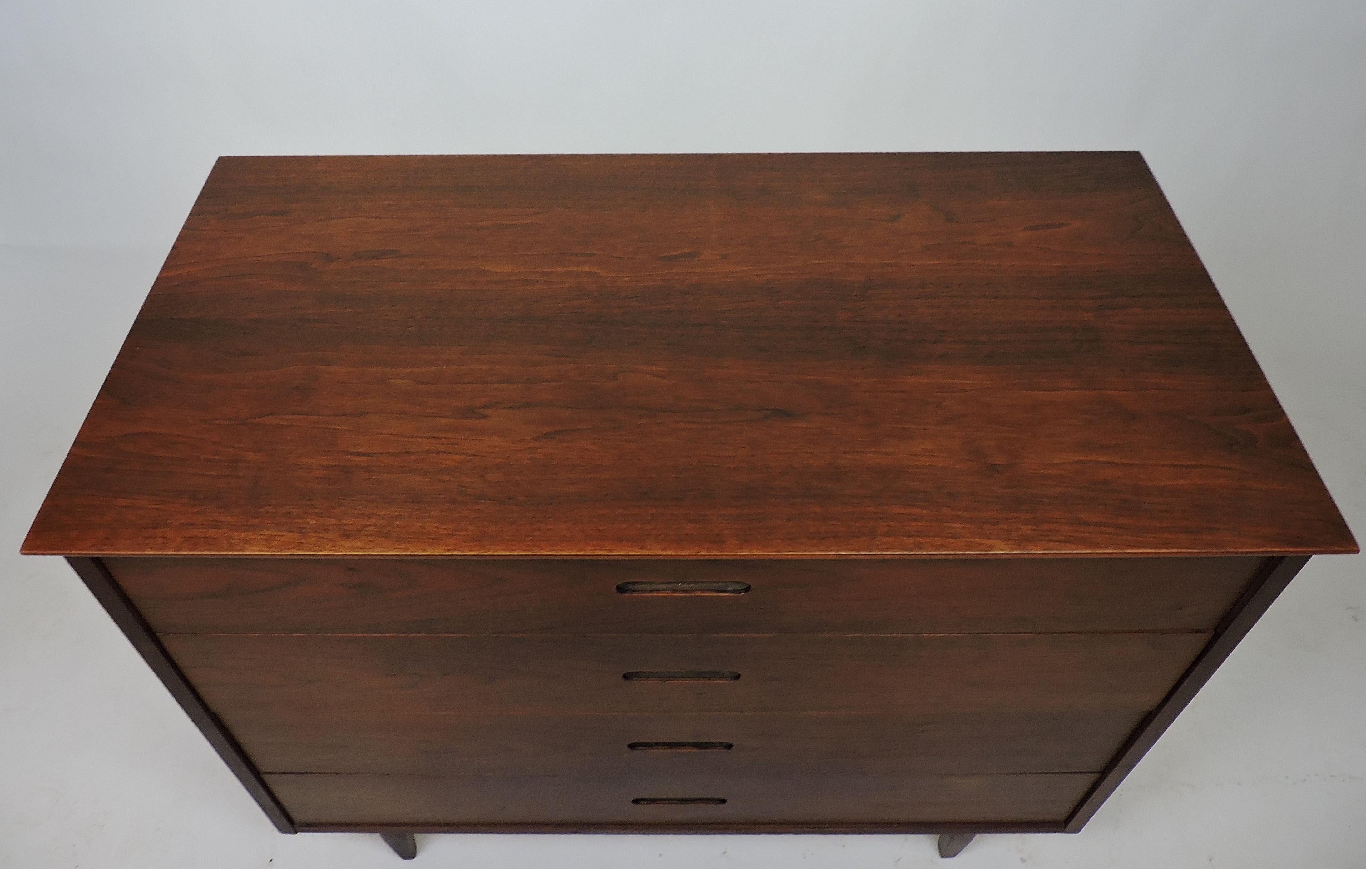 American Jack Cartwright Mid-Century Modern Walnut Chest of Drawers Dresser Danish Style